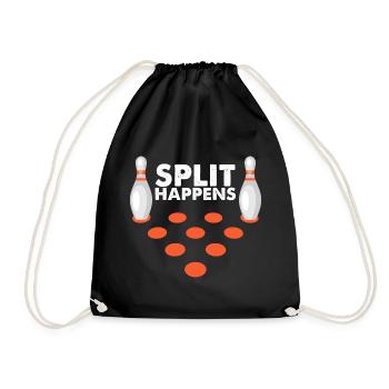 Bowlen Funny Bowler Geschenk Lustig - Turnbeutel - Schwarz - Vorne