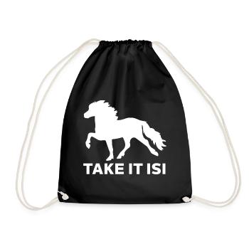 Prenez-le cadeau d'équitation islandais Isi - Sac de sport léger - noir - Devant