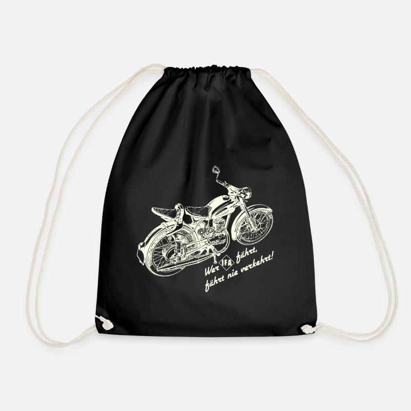 DDR Oldtimer Motorrad RT125 - Turnbeutel - Schwarz
