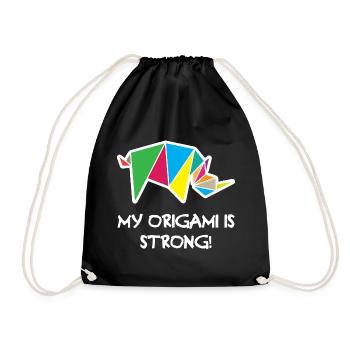 My Origami is Strong - Drawstring Bag - black - Front