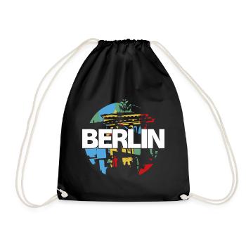 Brandenburg Gate, Berlin, Germany - Drawstring Bag - black - Front