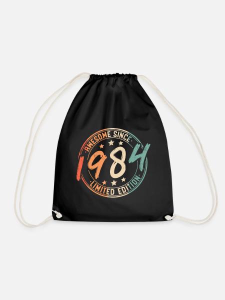 1984 Jahrgang Vintage Retro Geburtstag Geschenk - Turnbeutel - Schwarz