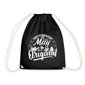 May 1983 Birthday May 1983 Gift May 1983 May - Drawstring Bag - black - Front
