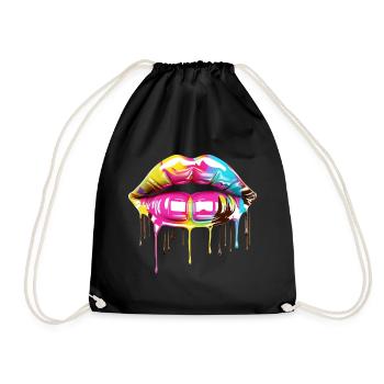 Color Kiss - Turnbeutel - Schwarz - Vorne
