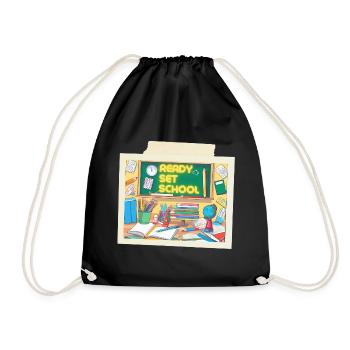 READY SET SCHOOL - Drawstring Bag - black - Front