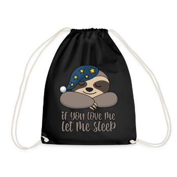Paresseux endormi Si tu m'aimes laisse moi dormir - Sac de sport léger - noir - Devant