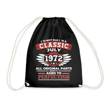 50e anniversaire Né en 1972 Juillet Cadeaux Hommes - Sac de sport léger - noir - Devant