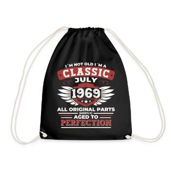 53rd Birthday Born 1969 July Gifts Men - Drawstring Bag - black - Front