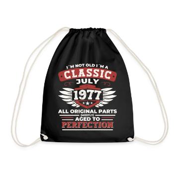 45th Birthday Born 1977 July Gifts Men - Drawstring Bag - black - Front