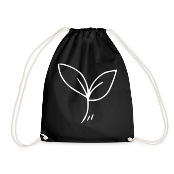 Plant drawing nature sketch white - Drawstring Bag - black - Front