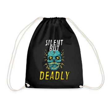 Silent But Deadly Elektroauto Spruch - Turnbeutel - Schwarz - Vorne