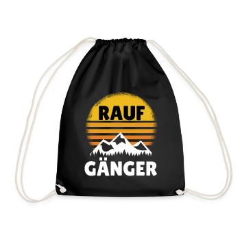 Raufgänger für Wanderer beim Wandern in den Bergen - Turnbeutel - Schwarz - Vorne
