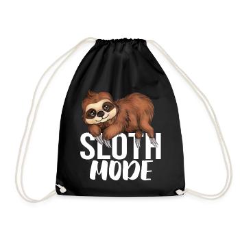 Sloth Mode Süßes Chibi Faultier Sloth Geschenk - Turnbeutel - Schwarz - Vorne