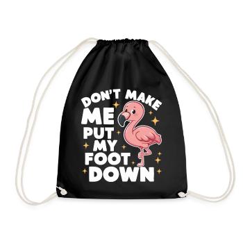 Flamingo Tier Rosa - Turnbeutel - Schwarz - Vorne