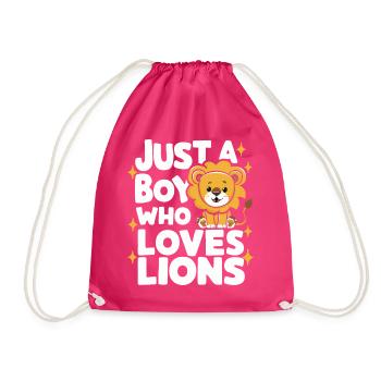 Lion Lion Animal Africa - Drawstring Bag - fuchsia - Front