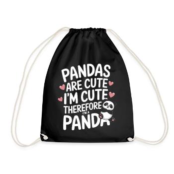 Panda Bear Panda Animal Pandas - Drawstring Bag - black - Front