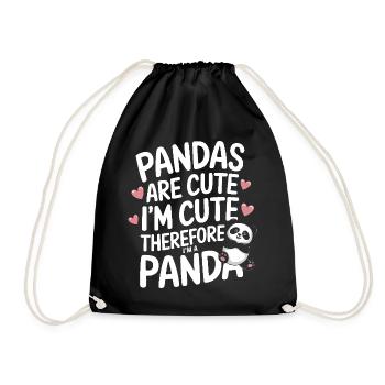 Panda Bear Panda Animal Pandas - Drawstring Bag - black - Front