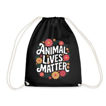 Vegetarian Vegan Veggie Vegetarian - Drawstring Bag - black - Front