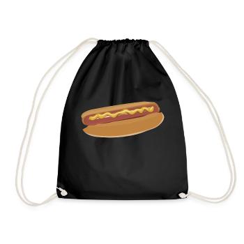 hotdog hot dog sausages fast food fastfood4 - Turnbeutel - Schwarz - Vorne
