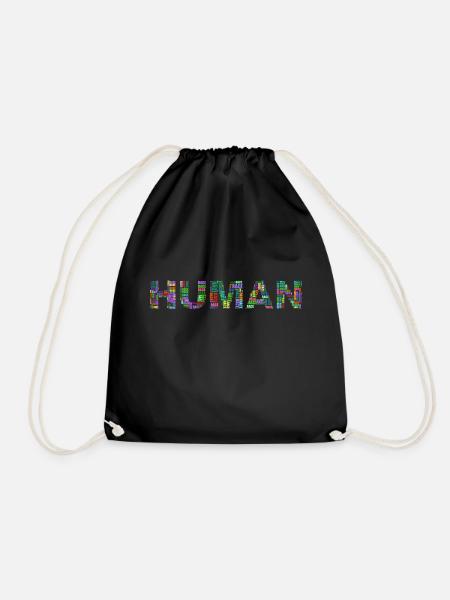 Human Human Race - Drawstring Bag - black