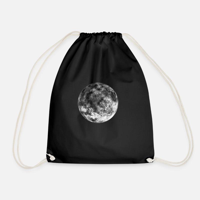 The moon - Drawstring Bag - black