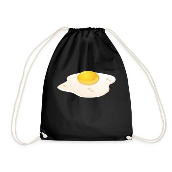 Spiegelei Frühstück - Turnbeutel - Schwarz - Vorne