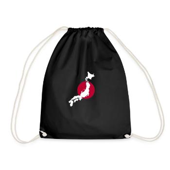 Silhouette du Japon blanc rouge - Sac de sport léger - noir - Devant