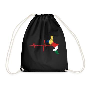 Heartbeat Seychellen Geschenk - Turnbeutel - Schwarz - Vorne