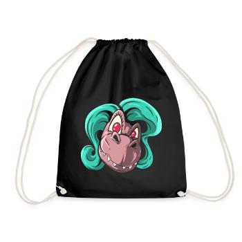 Dino Lady Dinosaur Mom - Drawstring Bag - black - Front