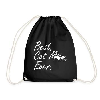 Best Cat Mom Ever - Drawstring Bag - black - Front