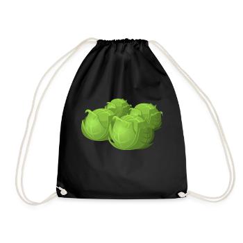 salad salad lettuce halloween vegetables vegetables7 - Drawstring Bag - black - Front