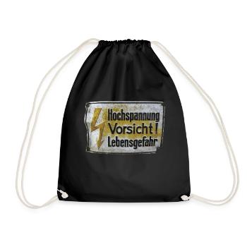 DK vintage sign - Drawstring Bag - black - Front