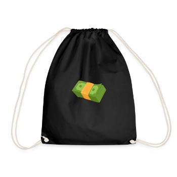 Cadeau de paquet d'argent comptant - Sac de sport léger - noir - Devant