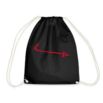 arrow - Drawstring Bag - black - Front