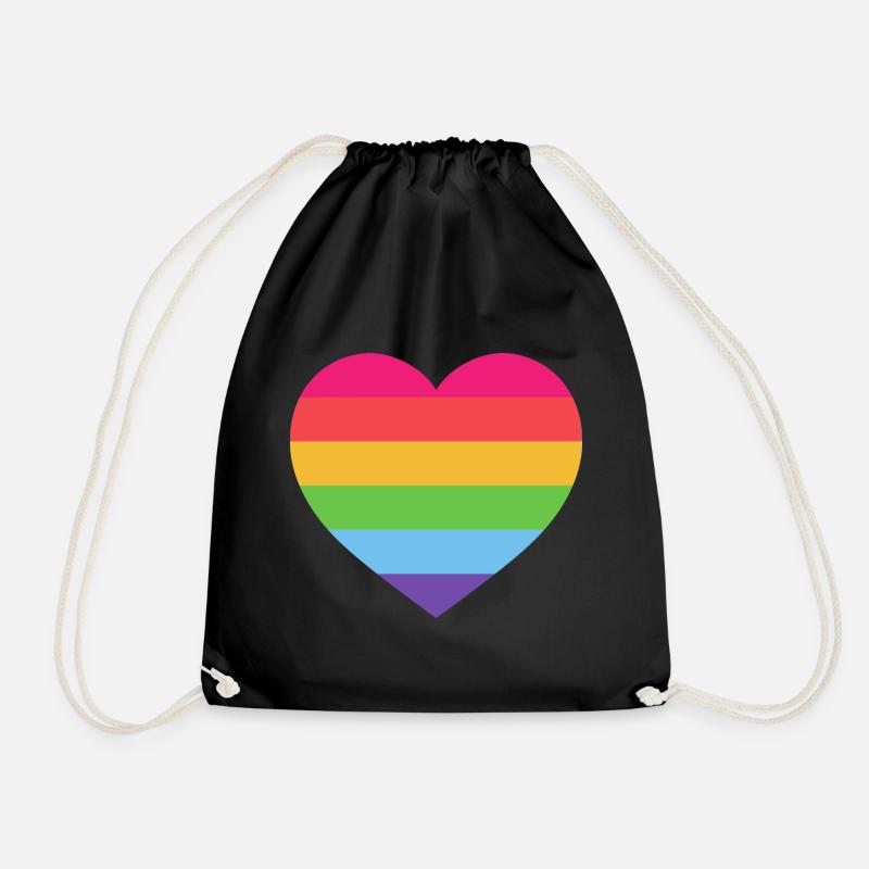 LGBTQ+ Herz - Turnbeutel - Schwarz