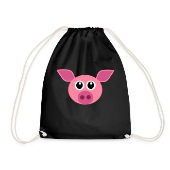 Schweinegesicht - Turnbeutel - Schwarz - Vorne