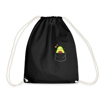I love avocado fruit in the breast pocket - Drawstring Bag - black - Front