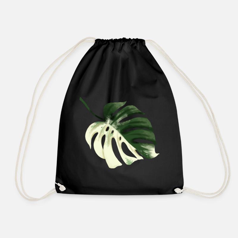Monstera Premium Design - Turnbeutel - Schwarz