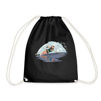 water skiing water ski water3 - Drawstring Bag - black - Front