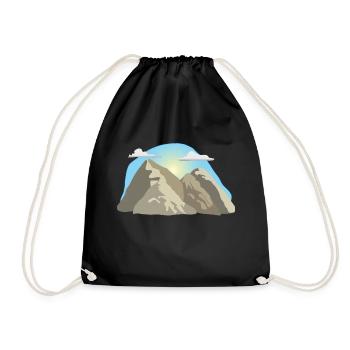 climbing ladder climbing ladder cycling mountain s - Drawstring Bag - black - Front