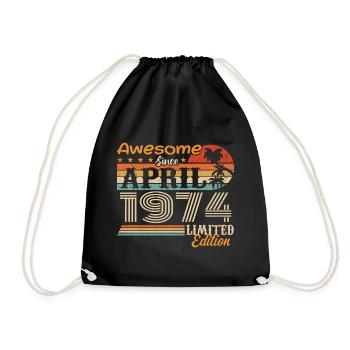 Les légendes sont nées en avril 1974 - Sac de sport léger - noir - Devant