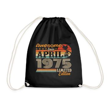 Les légendes sont nées en avril 1975 - Sac de sport léger - noir - Devant