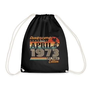 Les légendes sont nées en avril 1973 Cadeau - Sac de sport léger - noir - Devant