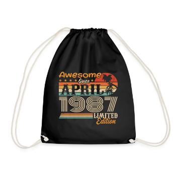 Les légendes sont nées en avril 1987 - Sac de sport léger - noir - Devant