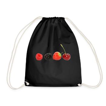 savoureux petits fruits - Sac de sport léger - noir - Devant