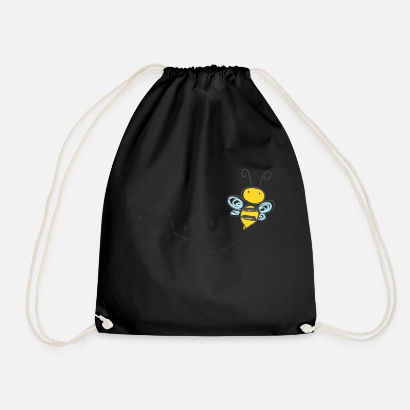 bee - Drawstring Bag - black