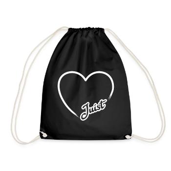 Juist Herz - Nordsee Insel Juist Geschenk - Turnbeutel - Schwarz - Vorne