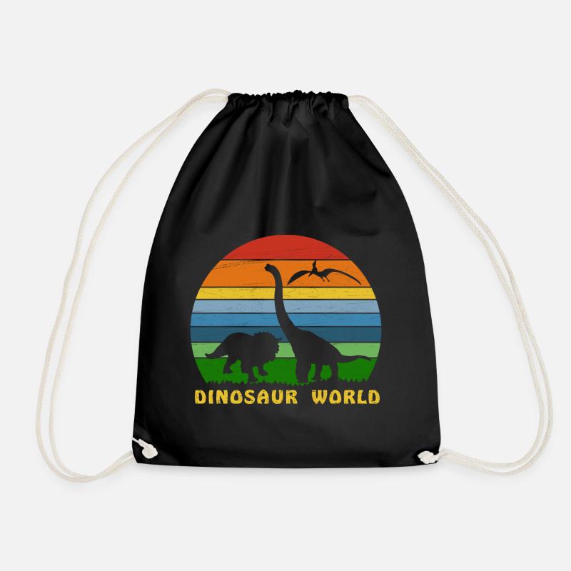 Dinosaur World Retro, figure d’ombre - Sac de sport léger - noir