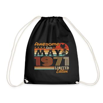 May 1971 - Year 1971 Jubilee - May 1971 - Drawstring Bag - black - Front