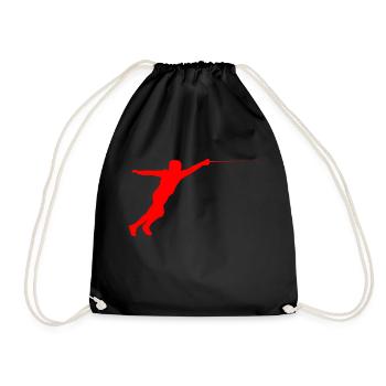 fencing fights floret sword parry samurai3 - Drawstring Bag - black - Front